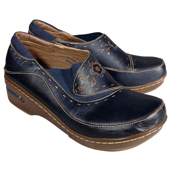 L'Artiste by Spring Step Burbank  Leather Women's Clogs Shoes Blue 39/US 8.5 - Picture 1 of 10